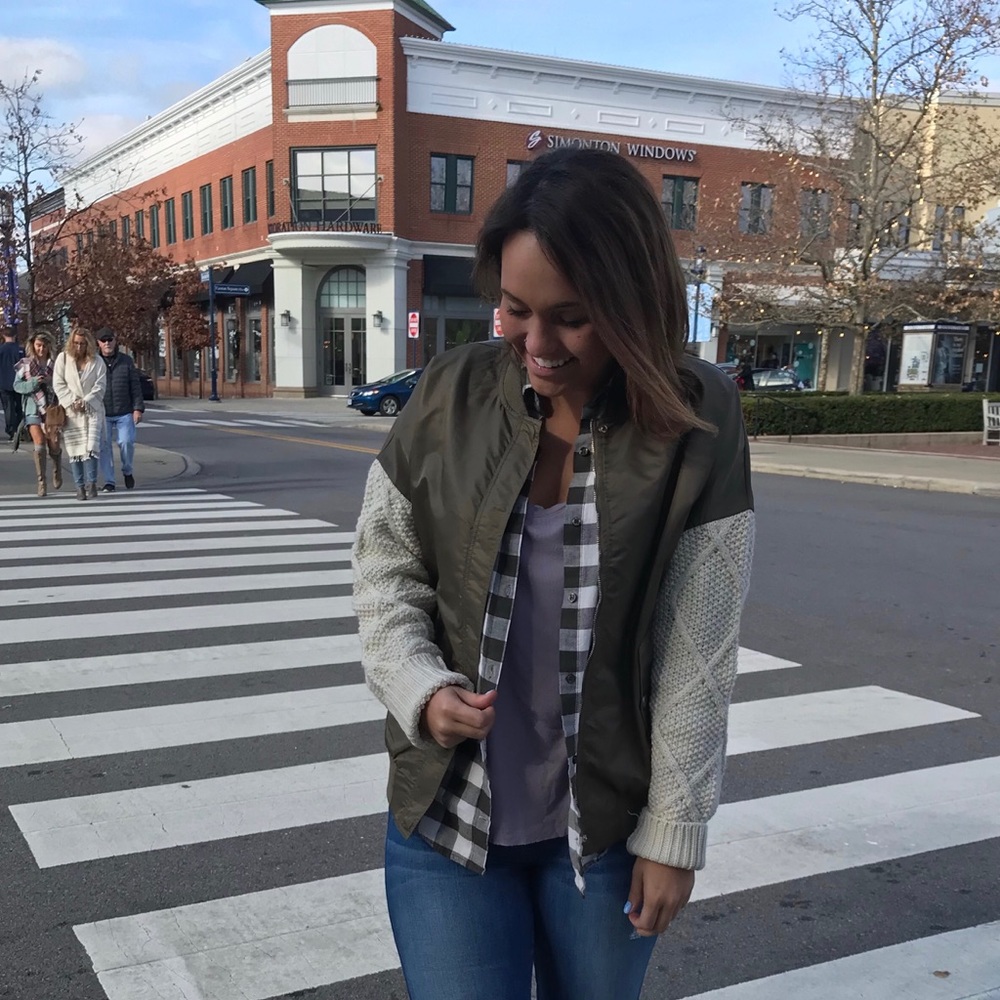 Green & cream jacket